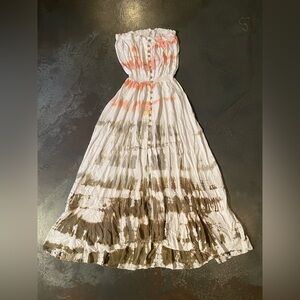 Surf Gypsy Tie-Dye Button Maxi Dress